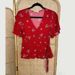 Elodie Wrap Top with Flowy Sleeves